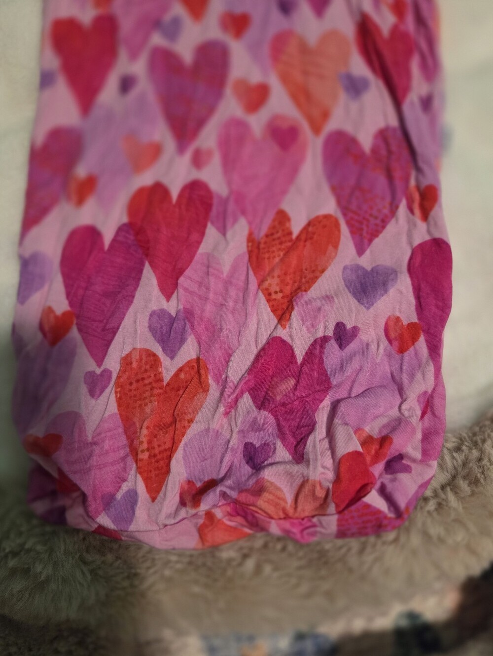 Little Sleepies Pink Hearts & Crafts Newborn Gown Bamboo EUC - Picture 4 of 6